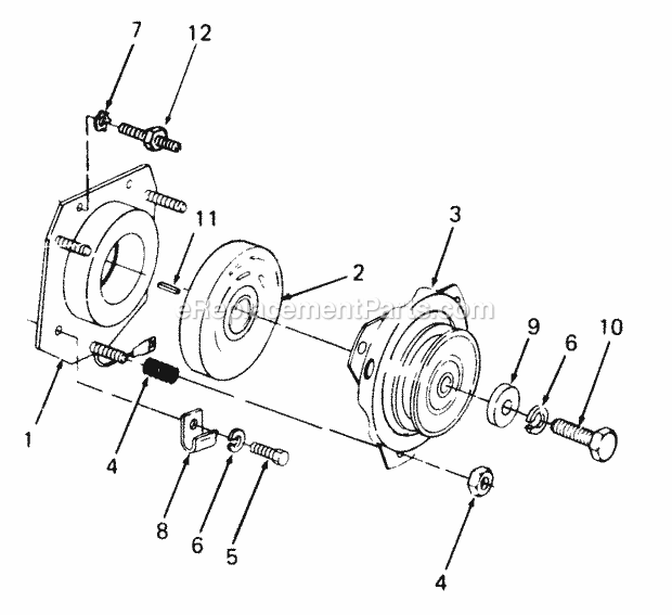 Pto Clutch Diagram and Parts List for 2084 836000-864500, 143-733-100, 144-733-100 Cub Cadet Lawn Tractor